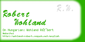 robert wohland business card